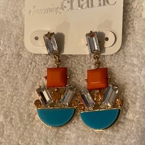 Charming Charlie Coral and Turquoise Earrings ✨